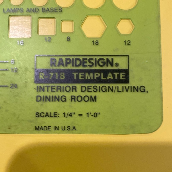 NIP Berol Rapiddesign #R-718 Interior Design/Living, Dining Room Template - Picture 2 of 6